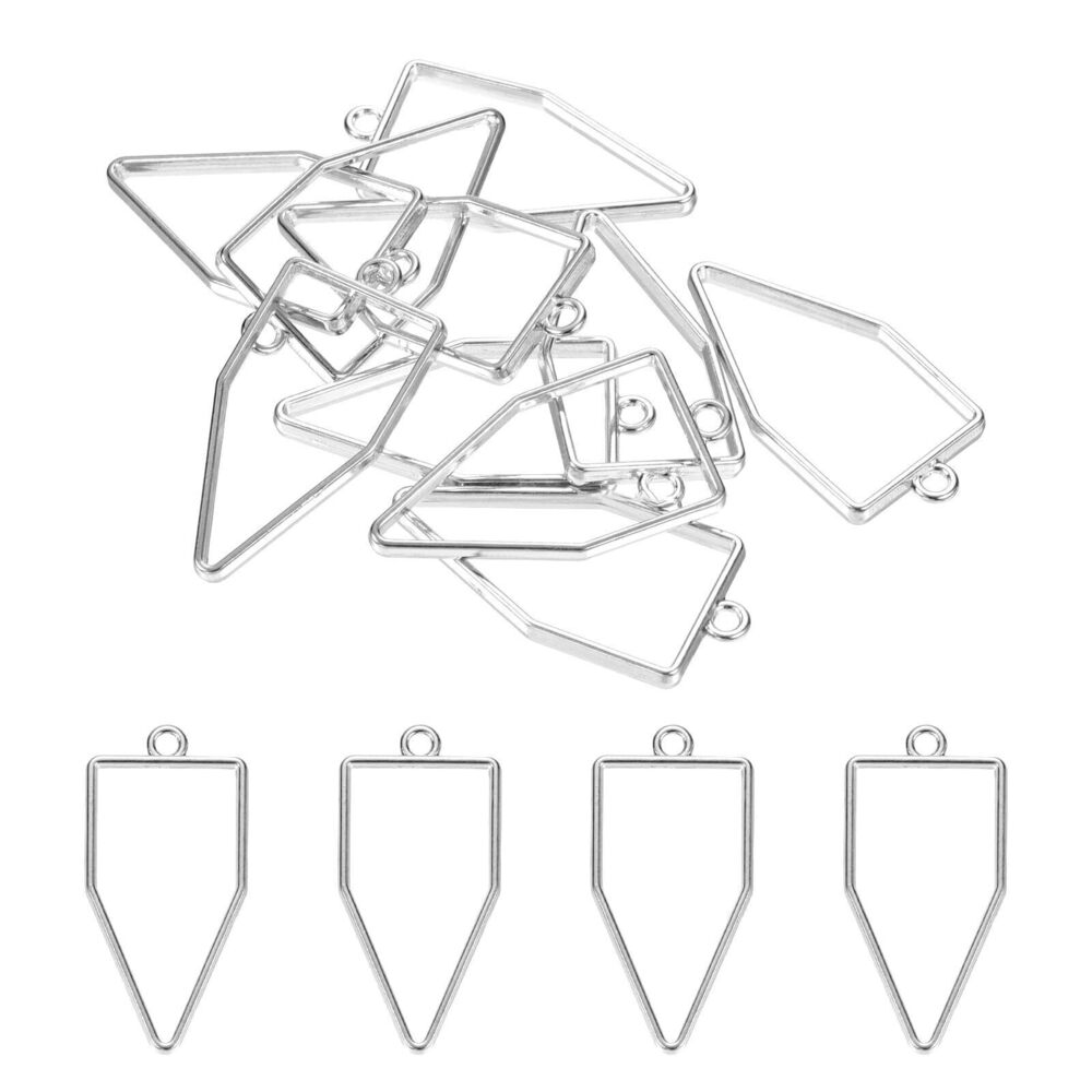 3217 Alloy Open Back Bezel Pendants, 50 Pack Pentagon Hollow Resin Pendant